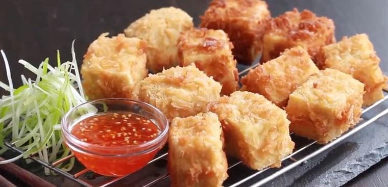 Mẹo chiên đậu phụ giòn mà không lo dính chảo