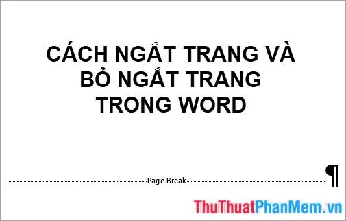 Hướng dẫn cách ngắt trang và bỏ ngắt trang trong Word một cách dễ dàng và hiệu quả, giúp bạn quản lý tài liệu một cách khoa học và tiện lợi hơn.