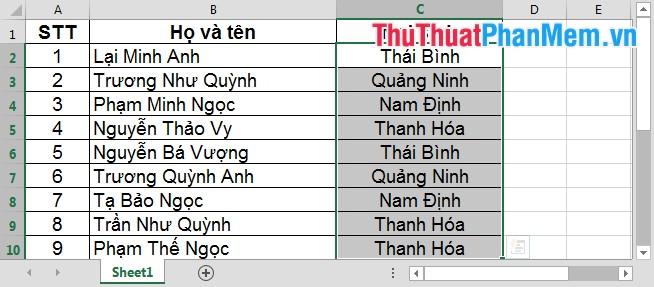 Cách sắp xếp tên theo thứ tự abc trong Excel