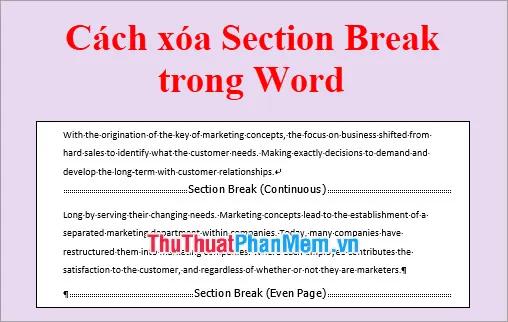 Hướng dẫn cách loại bỏ Section Break trong Word