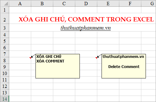 Hướng dẫn cách xóa ghi chú và comment trong Excel