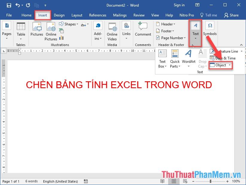 Hướng dẫn cách đưa bảng Excel vào Word