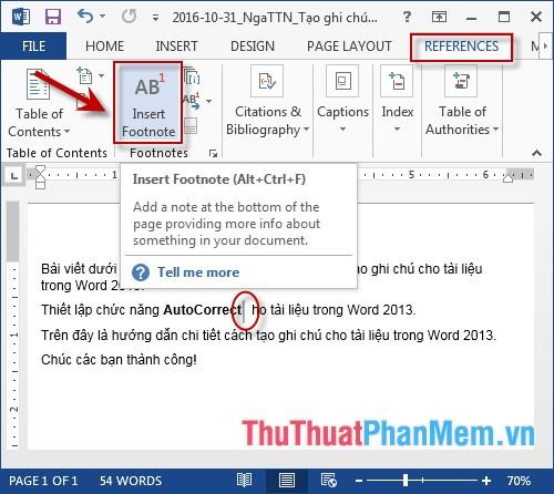 Hướng dẫn thêm ghi chú vào tài liệu Word một cách chi tiết, giúp người đọc dễ dàng theo dõi và tham khảo các thông tin bổ sung.