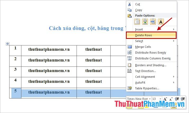 Cách xóa dòng, cột và bảng trong Word - Hướng dẫn chi tiết về việc loại bỏ bảng trong Word, giúp bạn thao tác dễ dàng và hiệu quả hơn.