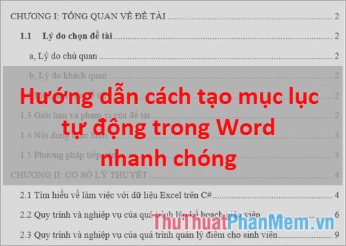 Hướng dẫn chi tiết cách tạo mục lục tự động trong Word nhanh chóng và dễ dàng năm 2025