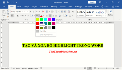 Hướng dẫn sử dụng tính năng Highlight trong Word - Cách tạo và xóa hiệu ứng Highlight dễ dàng