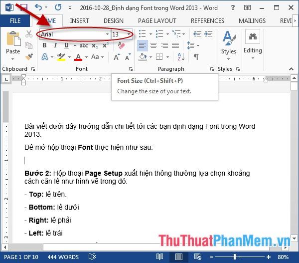 Cách chỉnh sửa phông chữ trong Word