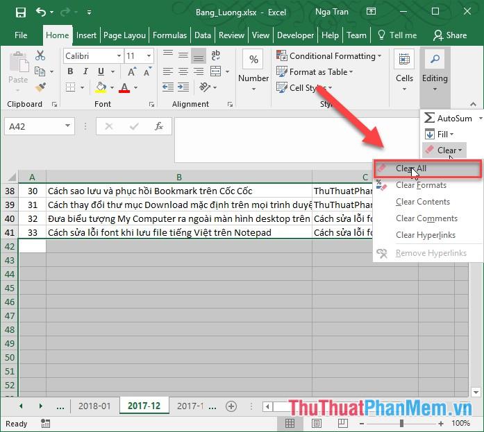 Cách tối ưu dung lượng tệp Excel