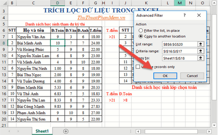 Hướng dẫn chi tiết về cách trích lọc dữ liệu trong Excel