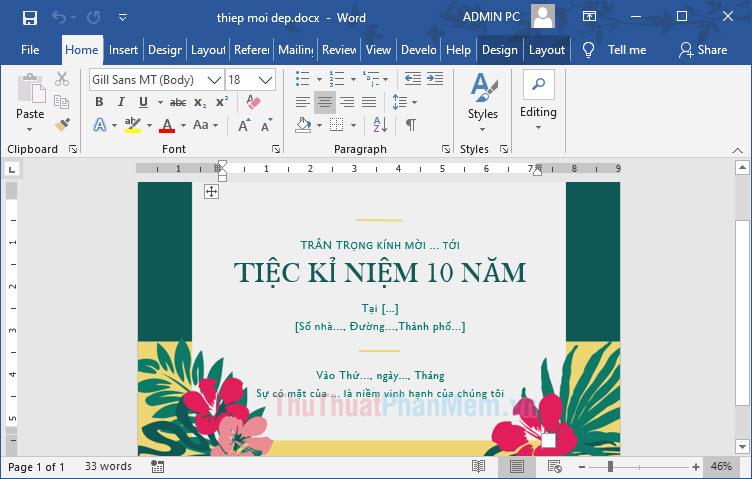 Bộ sưu tập thiệp mời Word đẹp mắt và tinh tế
