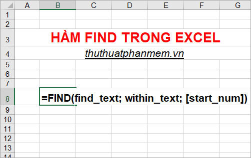 Khám phá hàm FIND trong Excel – Cách sử dụng và ví dụ minh họa