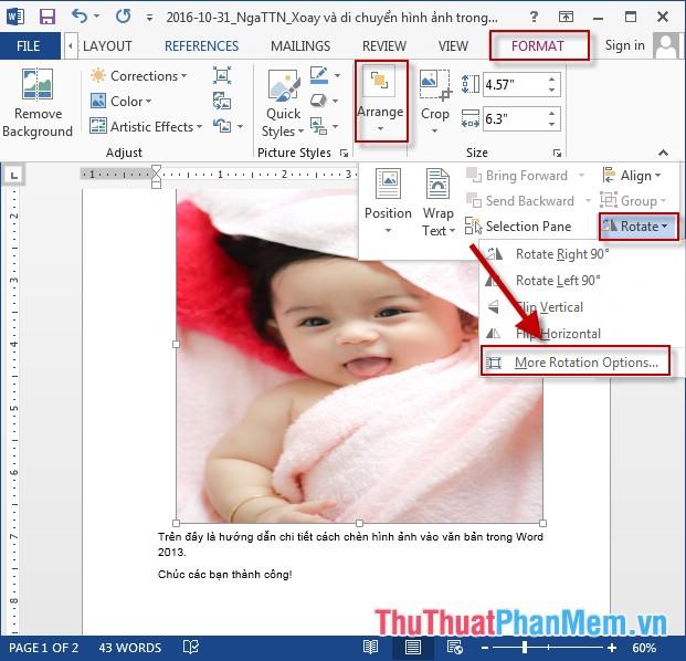 Hướng Dẫn Cách Xoay và Di Chuyển Hình Ảnh Trong Word