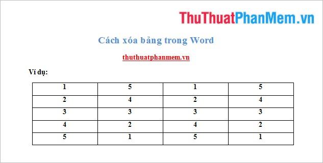 Hướng dẫn cách xóa bảng trong Word - Xóa Table trong Word