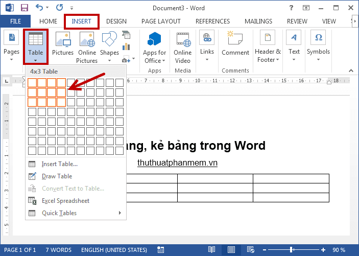 Hướng dẫn tạo và định dạng bảng trong Word