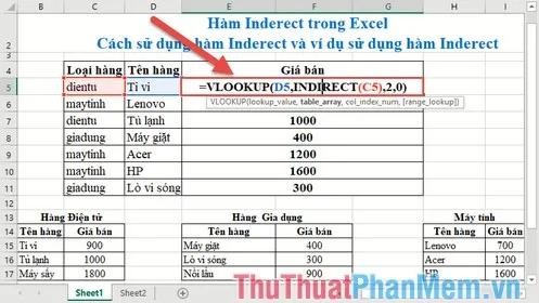 Hàm INDIRECT trong Excel - Cách thức sử dụng và những ứng dụng thú vị của hàm INDIRECT trong các tình huống thực tế