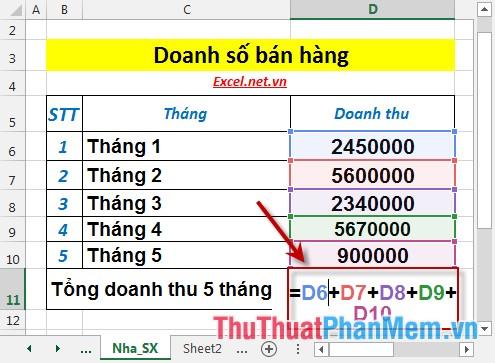 Hướng dẫn cách nhập công thức trong Excel