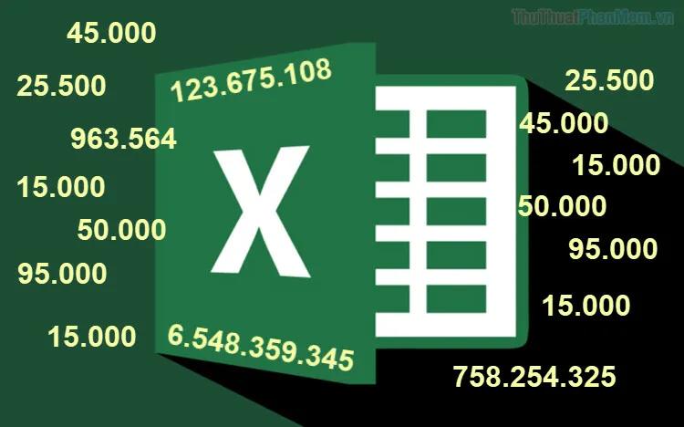 Cách thêm dấu chấm vào dãy số trong Excel