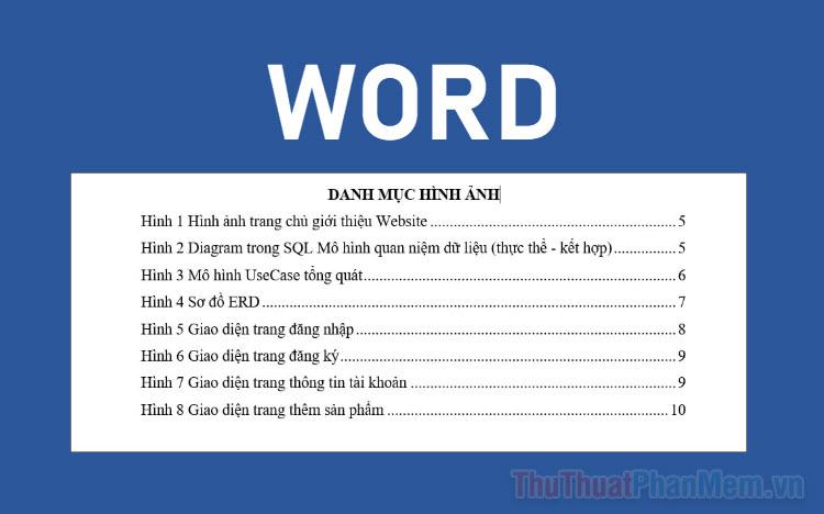 Hướng dẫn tạo danh mục hình ảnh tự động trong Word