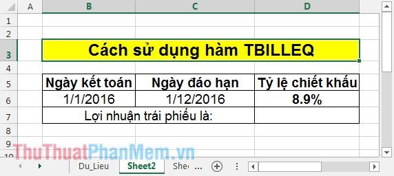 Hàm TBILLEQ – Công cụ tính toán lợi suất cho trái phiếu kho bạc trong Excel một cách chính xác.