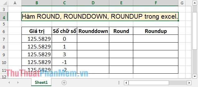 Các hàm ROUND, ROUNDDOWN, ROUNDUP - Các công cụ làm tròn số thập phân trong Excel