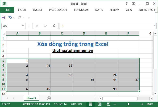 Hướng dẫn cách loại bỏ các dòng trống trong Excel một cách nhanh chóng