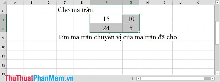 Các hàm ma trận trong Excel 2013