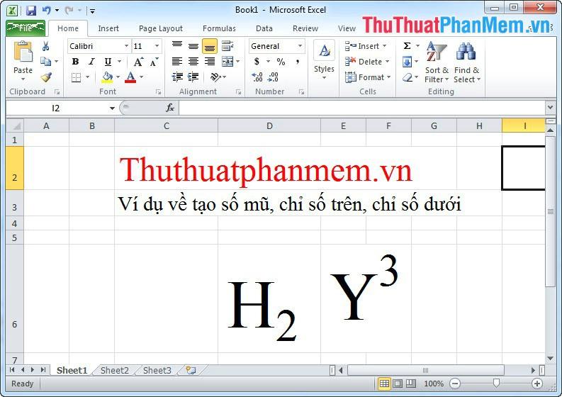 Hướng dẫn chi tiết cách tạo chỉ số trên và chỉ số dưới trong Excel.