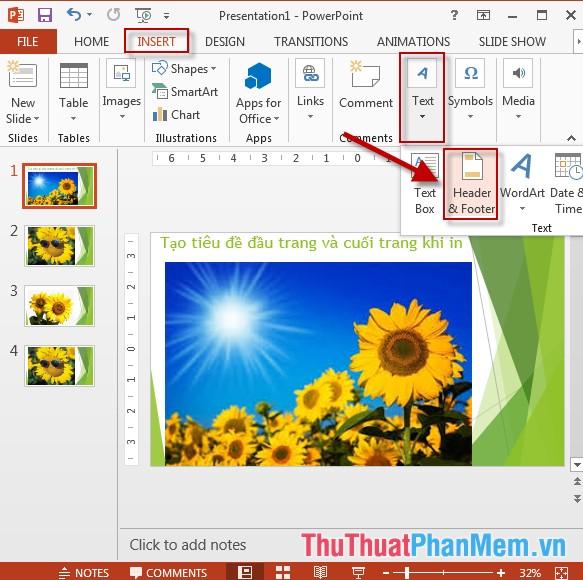 Hướng dẫn tạo Header và Footer khi in trong PowerPoint một cách chi tiết và hiệu quả