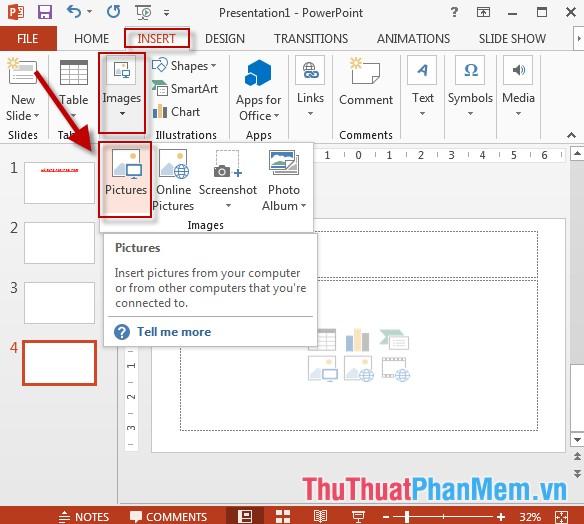 Hướng dẫn thao tác chèn hình ảnh vào PowerPoint một cách chuyên nghiệp.