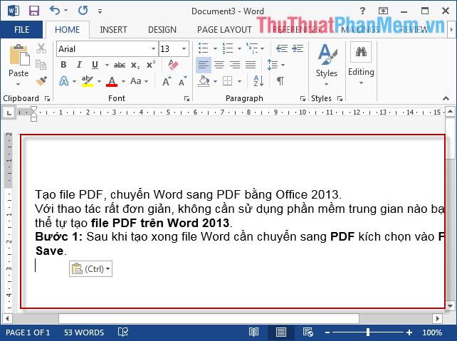 Hướng dẫn chuyển đổi Word sang PDF đơn giản với Office 2013