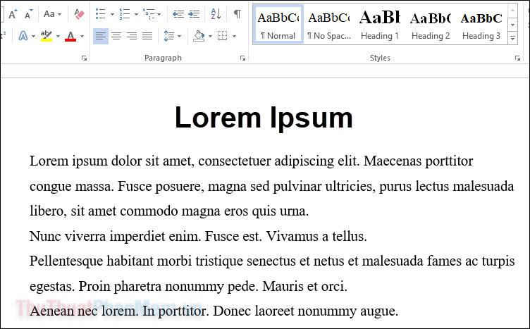 Chèn văn bản mẫu Loren Ipsum vào Word một cách nhanh chóng và hiệu quả