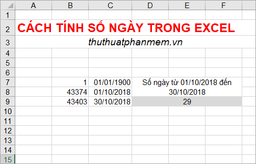 Hướng dẫn chi tiết cách tính số ngày trong Excel - Khám phá các hàm và công thức hữu ích để tính toán số ngày một cách chính xác.