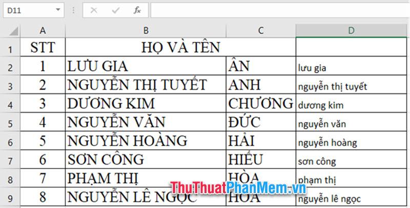 Hướng dẫn chuyển đổi chữ hoa sang chữ thường trong Excel một cách đơn giản và nhanh chóng