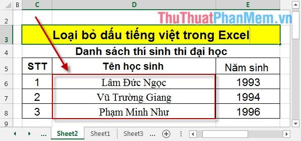 Hướng dẫn chi tiết cách xóa dấu tiếng Việt trong Excel