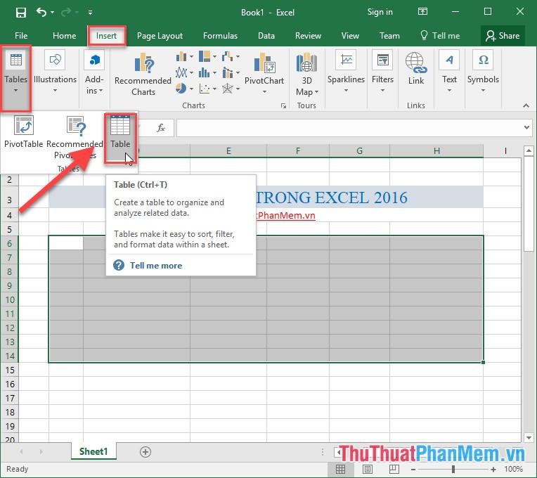 Hướng dẫn chi tiết cách tạo bảng, thêm, sửa và xóa dòng cột trong Excel 2016