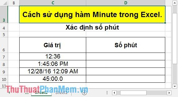 Hàm MINUTE - Khám phá cách chuyển đổi số sê ri thành phút chính xác trong Excel