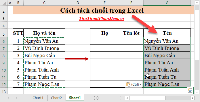 Hướng dẫn chi tiết cách tách chuỗi trong Excel