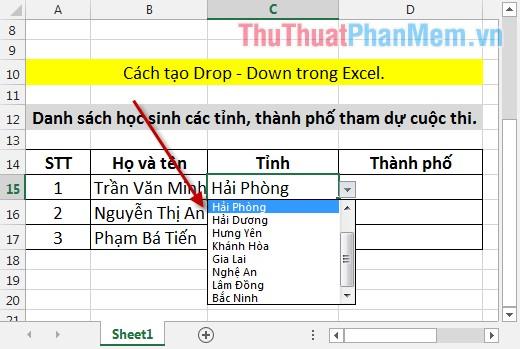 Hướng dẫn chi tiết cách tạo danh sách và danh sách thả xuống trong Excel