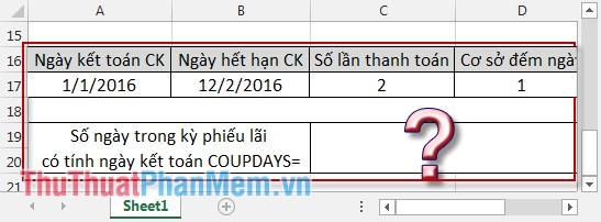 Hàm Coupdays - Công cụ mạnh mẽ giúp tính toán chính xác số ngày trong kỳ phiếu lãi, bao gồm cả ngày kết toán trong Excel.