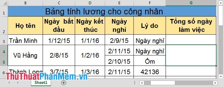 Hướng dẫn chi tiết cách sử dụng hàm Networksday trong Excel để tính toán ngày làm việc