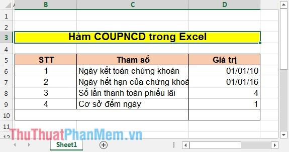 Hàm COUPPCD - Công cụ Excel giúp xác định ngày phiếu lãi trước ngày kết toán một cách chính xác