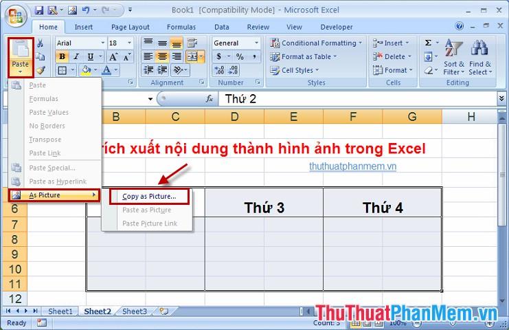 Chuyển đổi nội dung Excel sang định dạng ảnh một cách hiệu quả