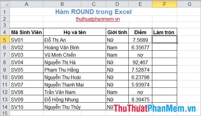 Hàm Round - Công cụ làm tròn số trong Excel