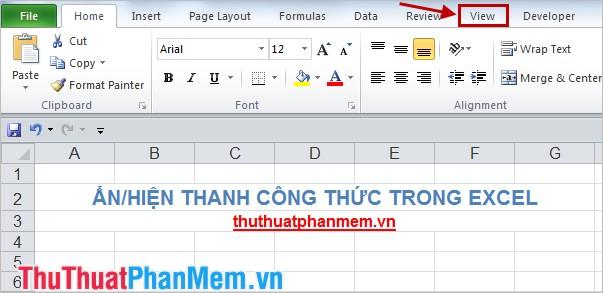 Cách ẩn/hiện thanh công thức (Formula Bar) trong Excel