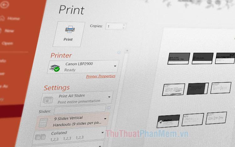 Hướng dẫn in nhiều slide PowerPoint trên một trang giấy
