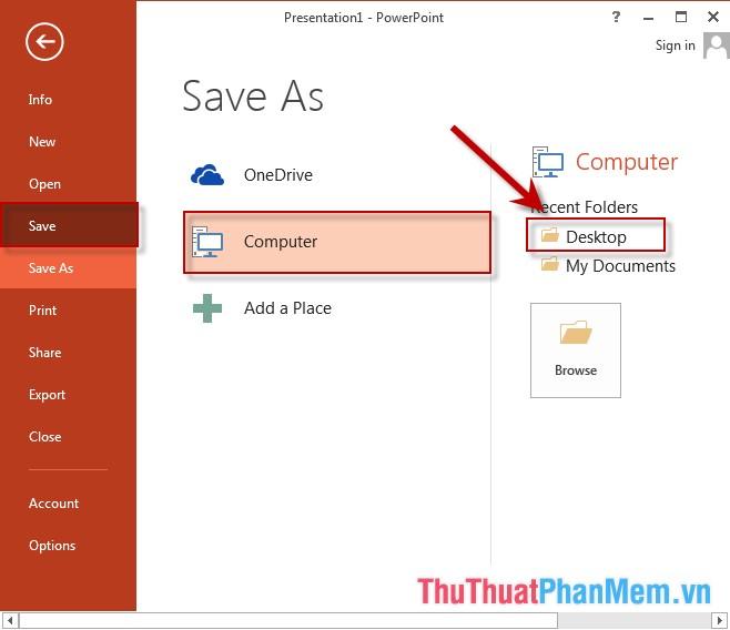 Hướng dẫn lưu tệp thuyết trình slide trong PowerPoint