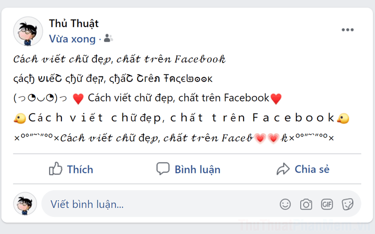 Bí quyết viết chữ đẹp và ấn tượng trên Facebook