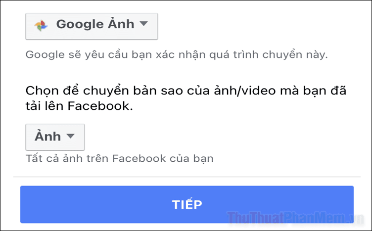 Hướng dẫn chi tiết cách chuyển ảnh từ Facebook sang Google Ảnh và Dropbox