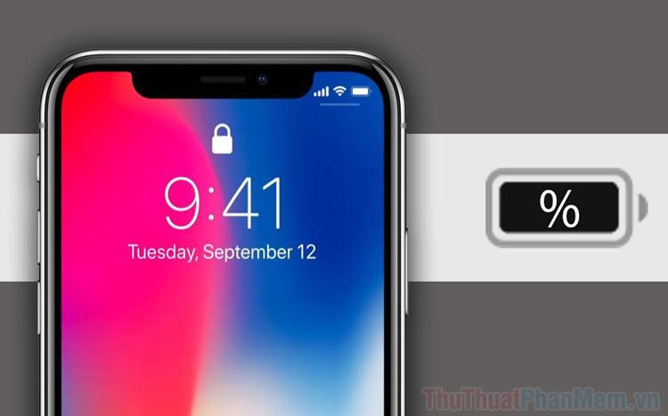 Hướng dẫn hiển thị phần trăm pin cho iPhone X (tai thỏ) và các đời sau