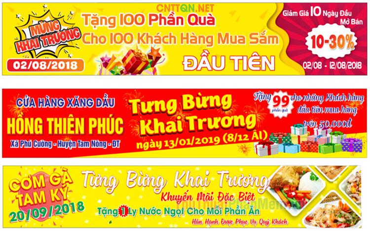 Mẫu bandroll khai trương ấn tượng và tinh tế